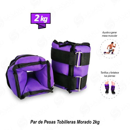 Par de Pesas Tobilleras Morado 2kg Par de Pesas Tobilleras Morado 2kg