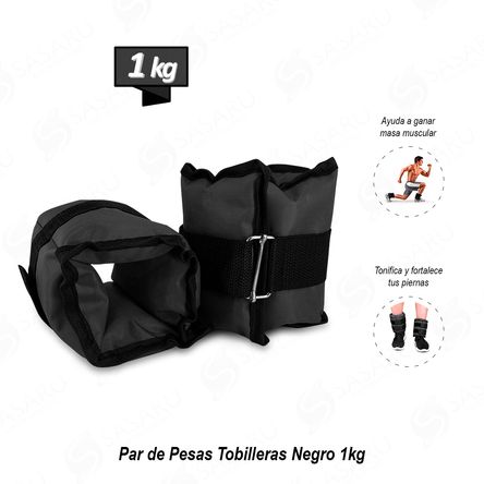 Par de Pesas Tobilleras Negro 1kg Par de Pesas Tobilleras Negro 1kg
