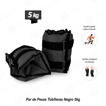 Par de Pesas Tobilleras Negro 5kg Par de Pesas Tobilleras Negro 5kg