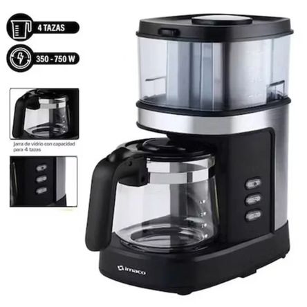 Cafetera con Grinder Imaco 4 Tazas ICMG4070 – Negro Cafetera con Grinder Imaco 4 Tazas ICMG4070 – Negro