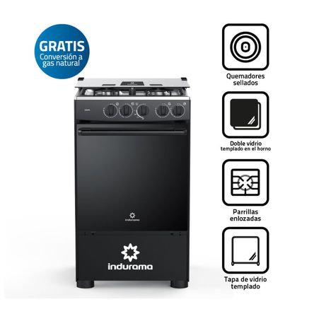 Cocina de 4 Hornillas Indurama Goya Negra Cocina de 4 Hornillas Indurama Goya Negra