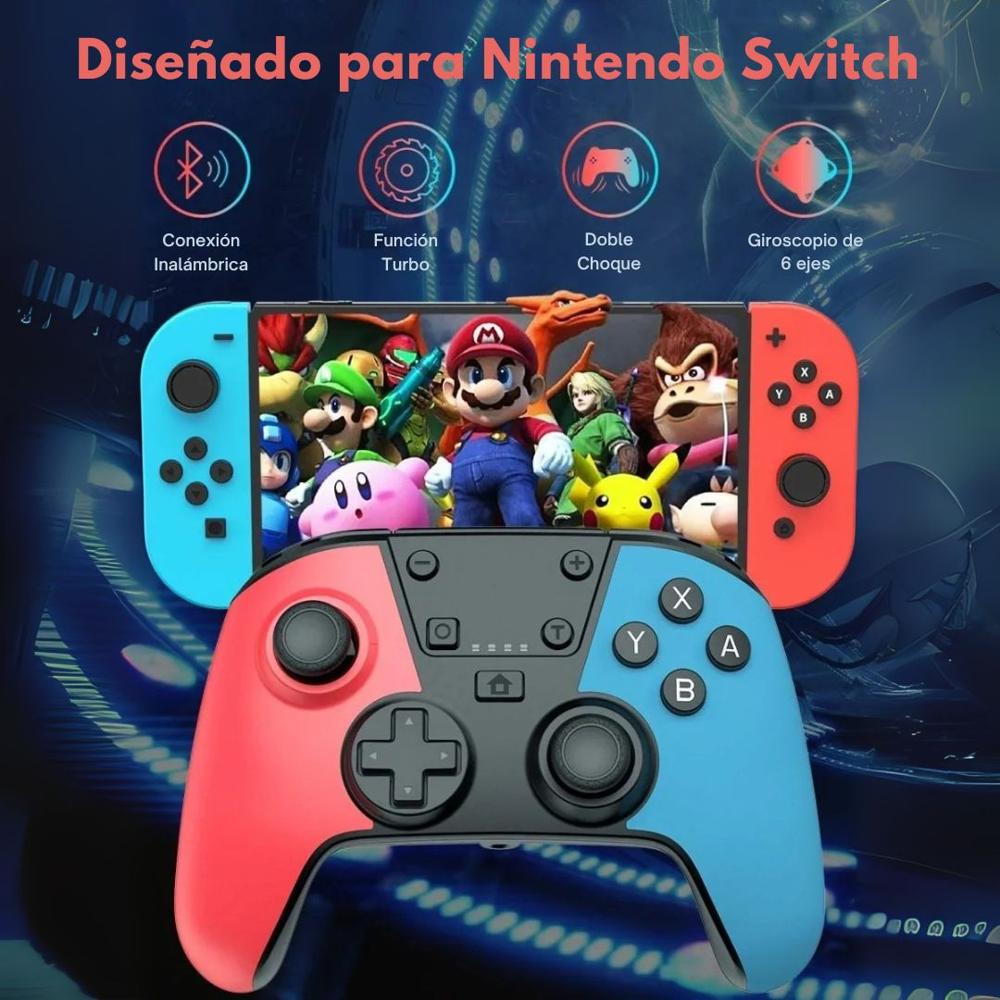 Mando Pro Inalámbrico Switch con NFC Turbo MACRO y Giroscopio SW-12B ...