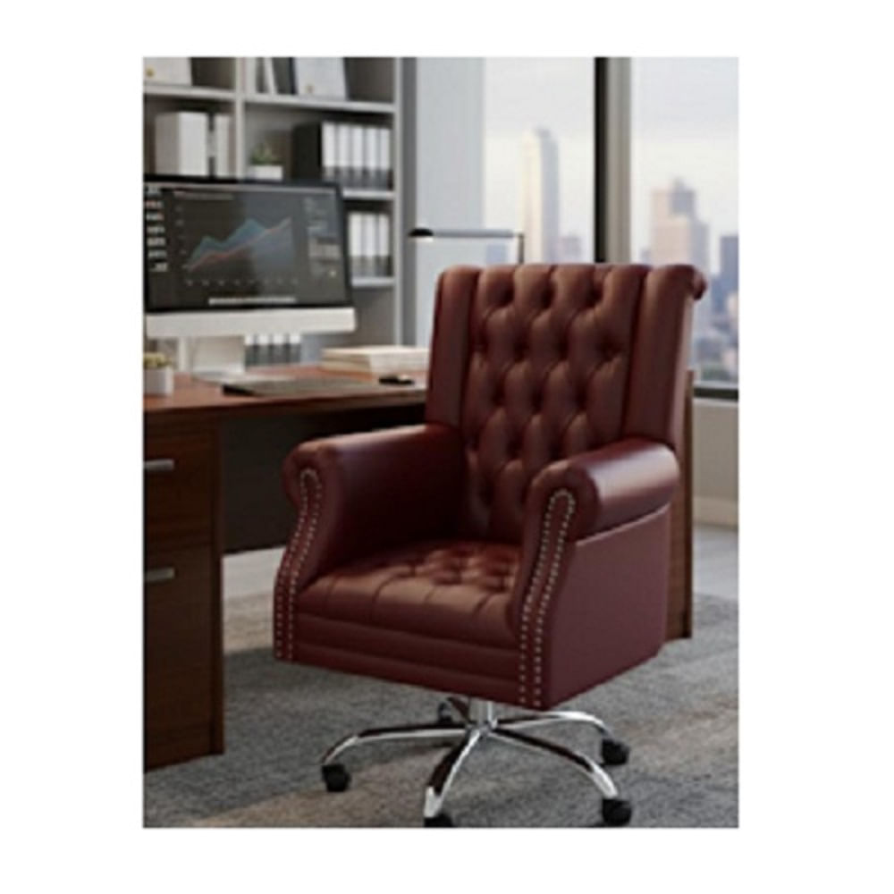 SILLA GERENCIA GIRATORIA OUTLET CYBER MOBILIAR CHESTERFIEL ROJO GUINDA