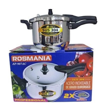 Olla a Presión ROSMANIA 7 Litros Acero Inoxidable RS-P007L