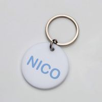 Placa de identificación perros gatos Blanco Celeste