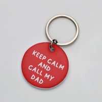 Placa de identificación perros gatos Keep Calm Dad Rojo