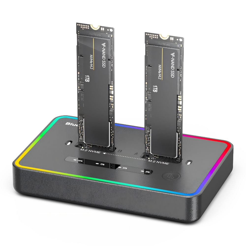 Clonador Duplicador M2 doble bahia para disco Nvme Pcie Clonador Duplicador M2 doble bahia para disco Nvme Pcie