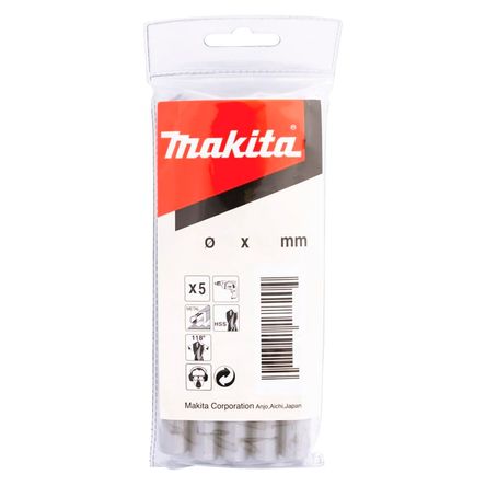 Broca para Acero Makita HSS-G 11.00x142 Mm. D-06600 5Pcs Broca para Acero Makita HSS-G 11.00x142 Mm. D-06600 5Pcs