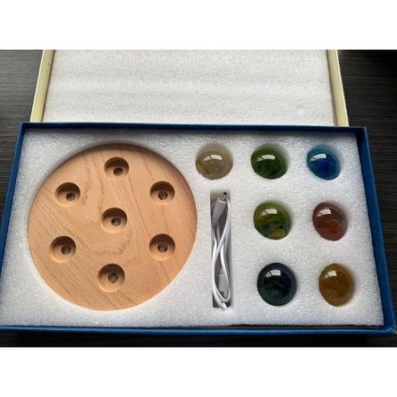 7 esferas de cristal luminosas de estrellas y galaxias (circular)