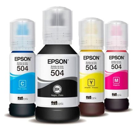 Kit de Tintas Epson T504 cmybk l6171 L4260 L6270 L4160 Kit de Tintas Epson T504 cmybk l6171 L4260 L6270 L4160