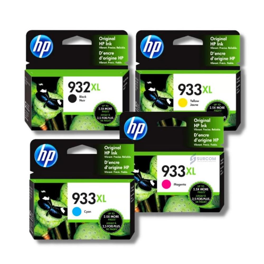 Kit Tinta HP 932XL 933XL Cyan Magenta Amarillo Negro Original