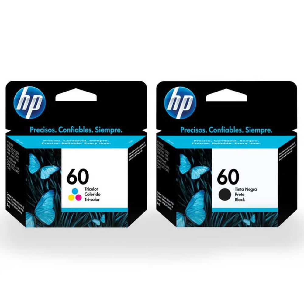 Pack de Cartuchos de Tinta HP 60 Negro y 60 Tricolor Original