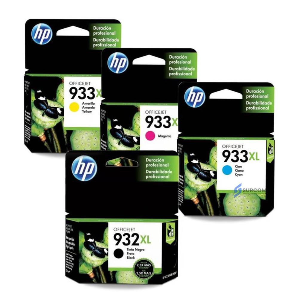Kit Tinta HP 932XL 933XL Cyan Magenta Amarillo Negro