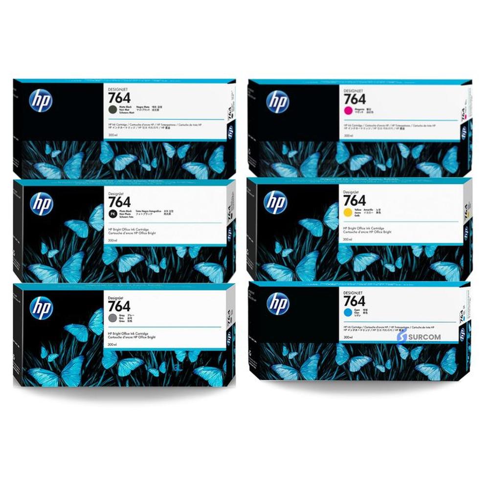 Kit de Tinta HP 764A - Cyan Magenta Yellow Matte Black Photo Black Gray