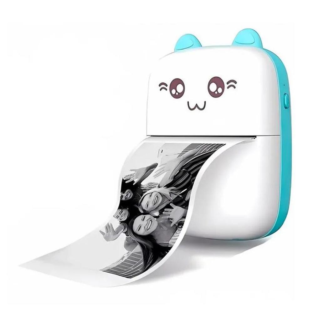 Mini Impresora Portátil Térmica Bluetooth Recargable Celeste