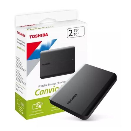 Disco Duro Externo Toshiba Canvio Basics 2TB - Negro Mate - Portátil Disco Duro Externo Toshiba Canvio Basics 2TB - Negro Mate - Portátil