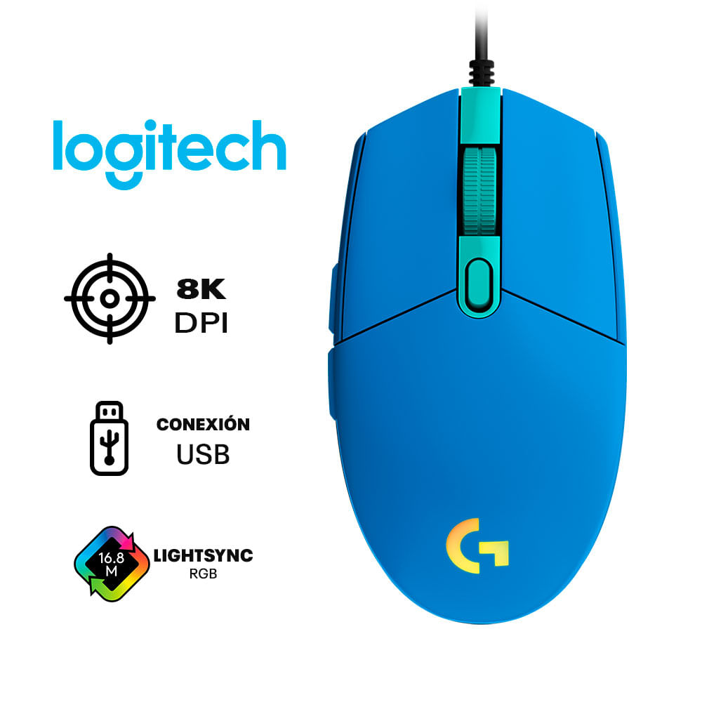Mouse Logitech G203 Lightsync Color Azul Mouse Logitech G203 Lightsync Color Azul