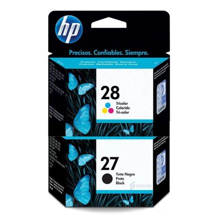Kit de Cartuchos de Tinta HP 28 Tricolor y HP 27 Negro Original