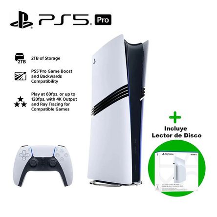 Consola PS5 Pro Digital 2 TB + Lector de Disco Consola PS5 Pro Digital 2 TB + Lector de Disco