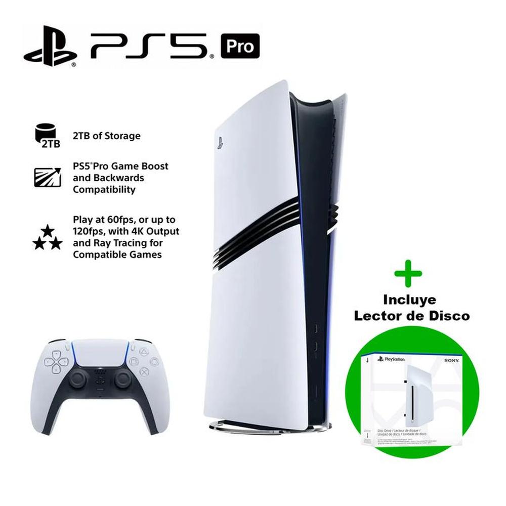 Consola PS5 Pro Digital 2 TB + Lector de Disco