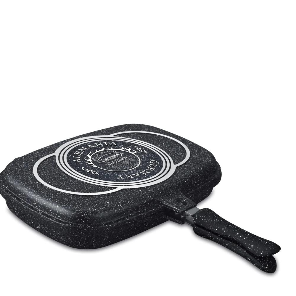 Sartén Parrillera Doble de Roca Volcánica