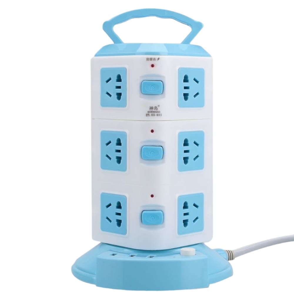 Torre Vertical Multifuncional 3 Niveles (12 Conexiones) y 3 Puertos USB Torre Vertical Multifuncional 3 Niveles (12 Conexiones) y 3 Puertos USB