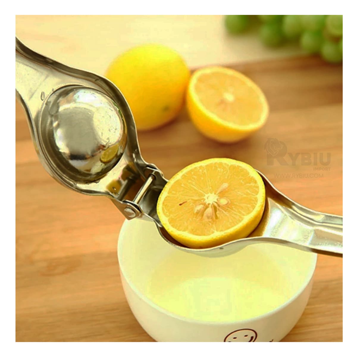 Exprimidor de Limón de Acero Inoxidable Plateado