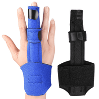 Férula Inmovilizadora de Dedo con Soporte de Muñeca - Neopreno Negro Ajustable