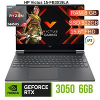 LAPTOP GAMER HP VICTUS GAMING 15 AMD RYZEN 7 7445HS Ram 8GB SSD 512TB. 15.6 FHD -BT4F6LA-ABM