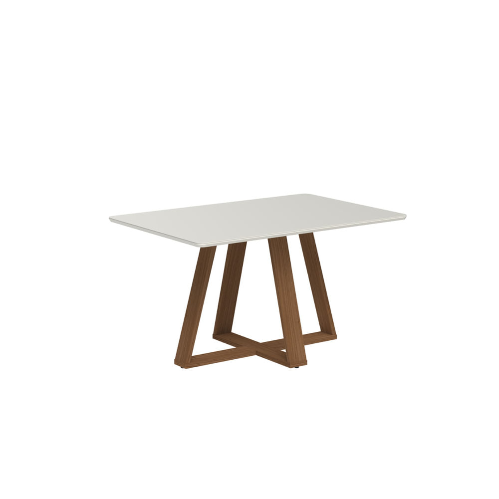 Mesa De Comedor Practic Con Vidrio 135 Cm. Off White