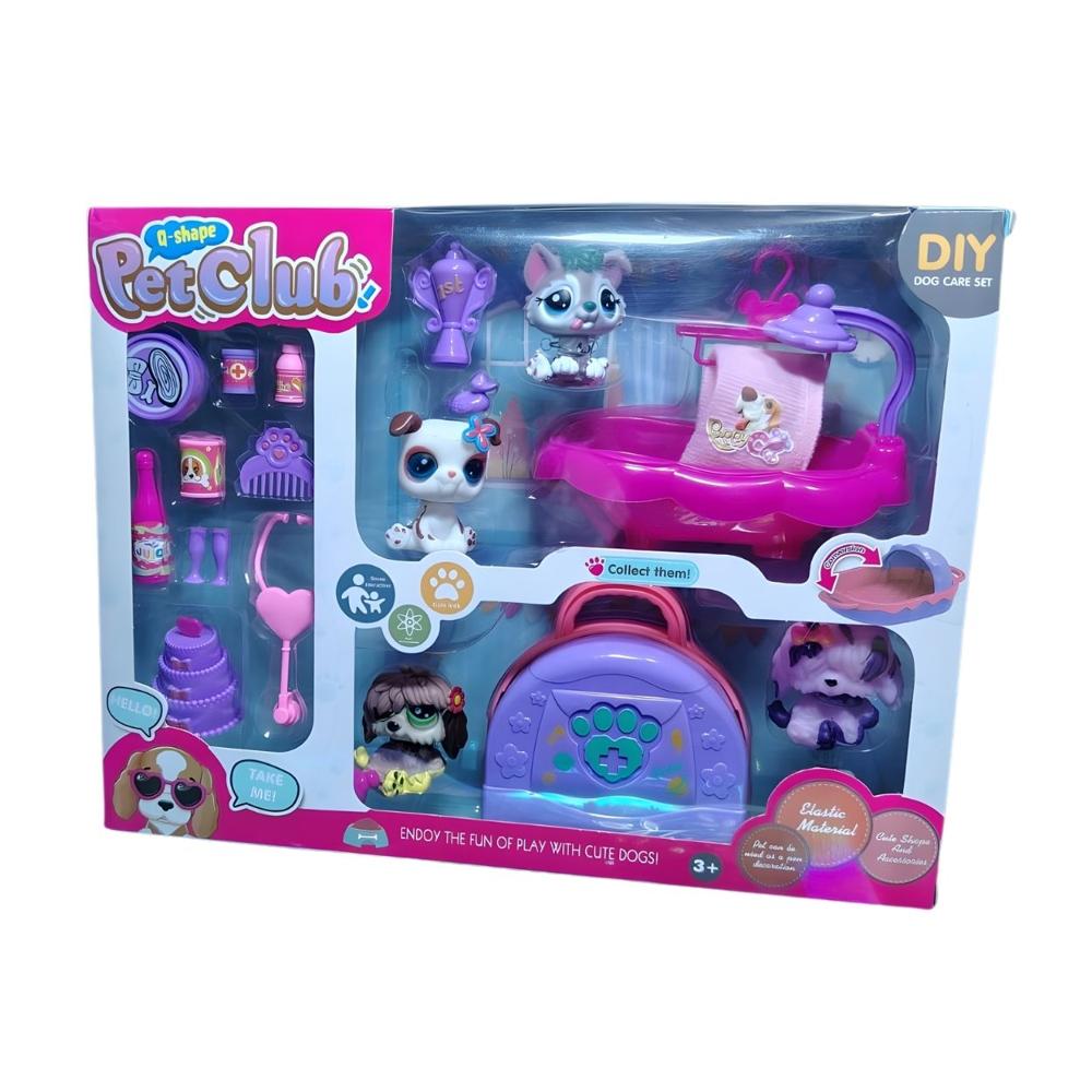 Juguete Set de Veterinaria y Cuidado de Mascotas Pet Club - 4 Perritos y Accesorios