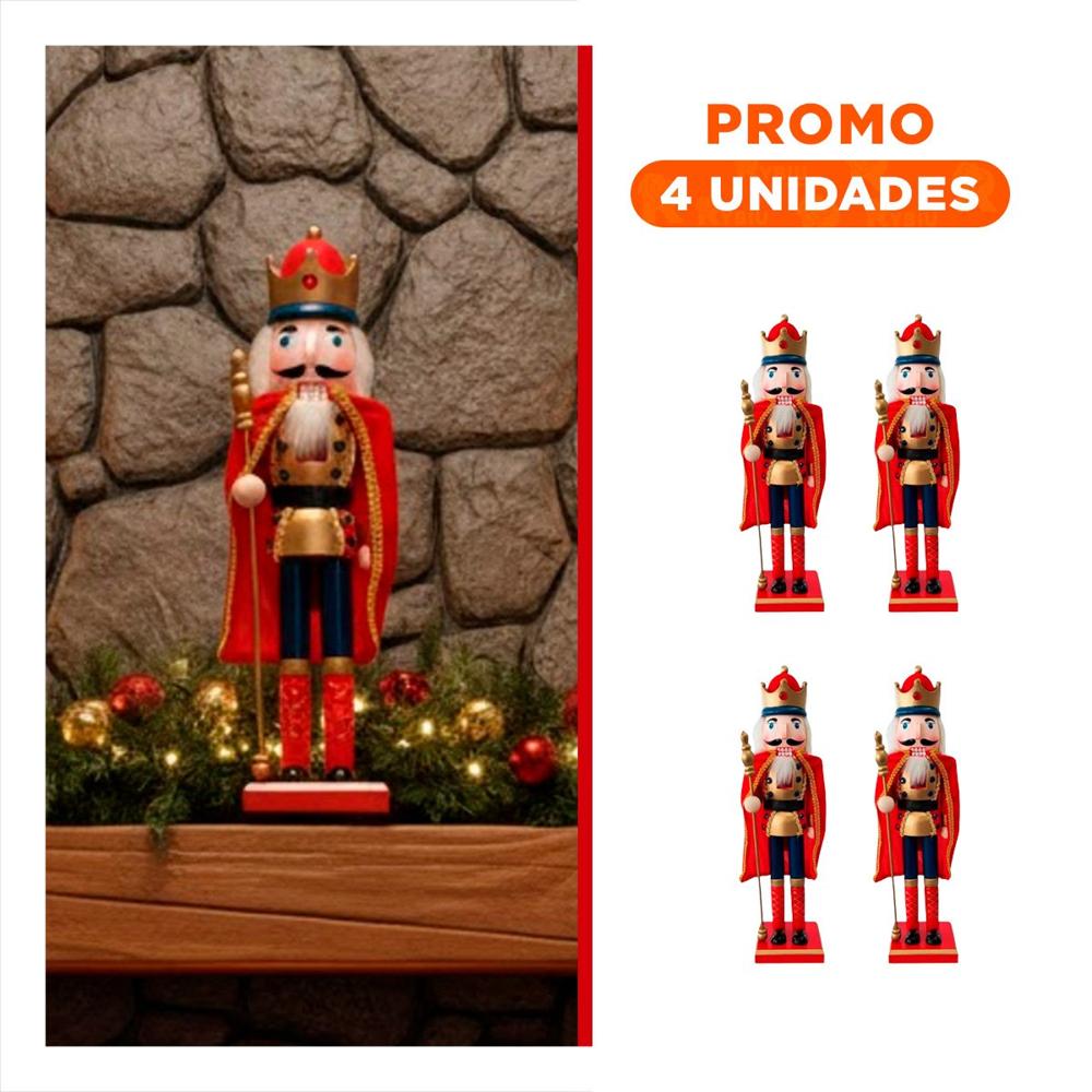 Pack4 Cascanuez Duradero Navideño en Color Rojo Pack4 Cascanuez Duradero Navideño en Color Rojo