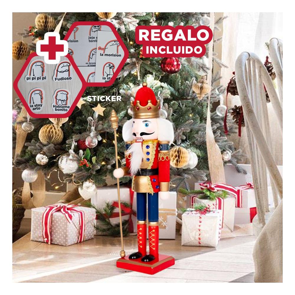 Cascanuez Duradero Navideño en Color Rojo Y+Regalo Stickers Cascanuez Duradero Navideño en Color Rojo Y+Regalo Stickers