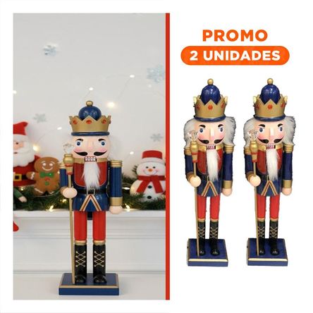 Pack2 Cascanuez con Corona y Baston en Multicolor Pack2 Cascanuez con Corona y Baston en Multicolor