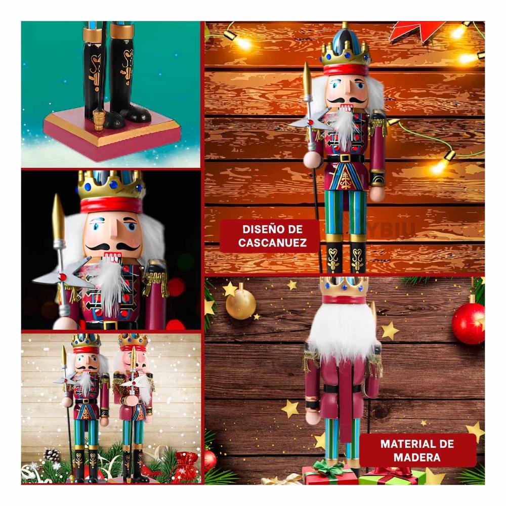 Cascanuez con Corona y Baculo con Diamantes en Color Guinda Cascanuez con Corona y Baculo con Diamantes en Color Guinda