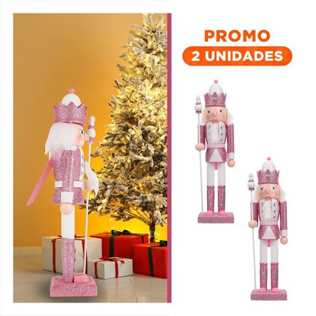 Pack2 Cascanuez con Corona y Baston en RosaBlan Pack2 Cascanuez con Corona y Baston en RosaBlan