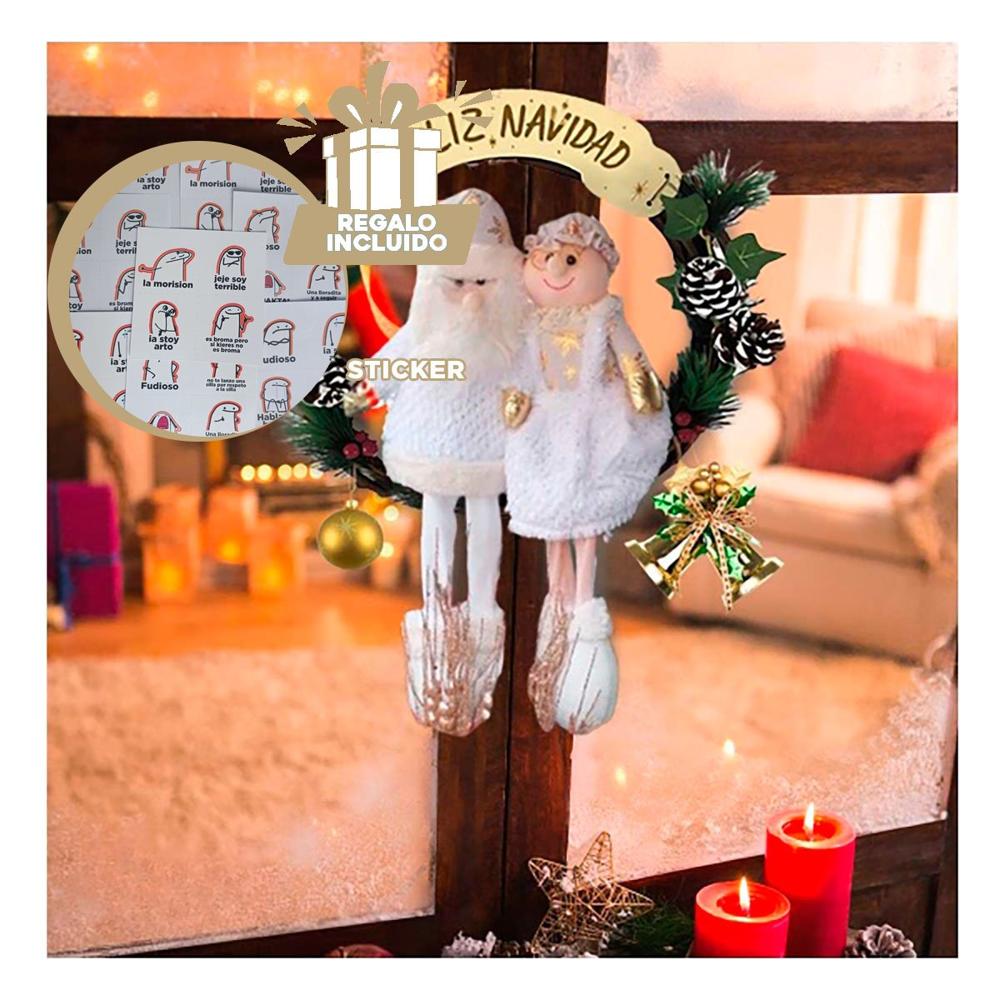 Corona de Adviento con Muñecos en Blanco Y+Regalo Stickers Corona de Adviento con Muñecos en Blanco Y+Regalo Stickers