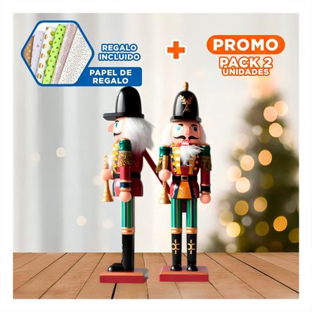 Pack2 Cascanuez Navideño de Color Guinda Y+Papel de Regalo Pack2 Cascanuez Navideño de Color Guinda Y+Papel de Regalo