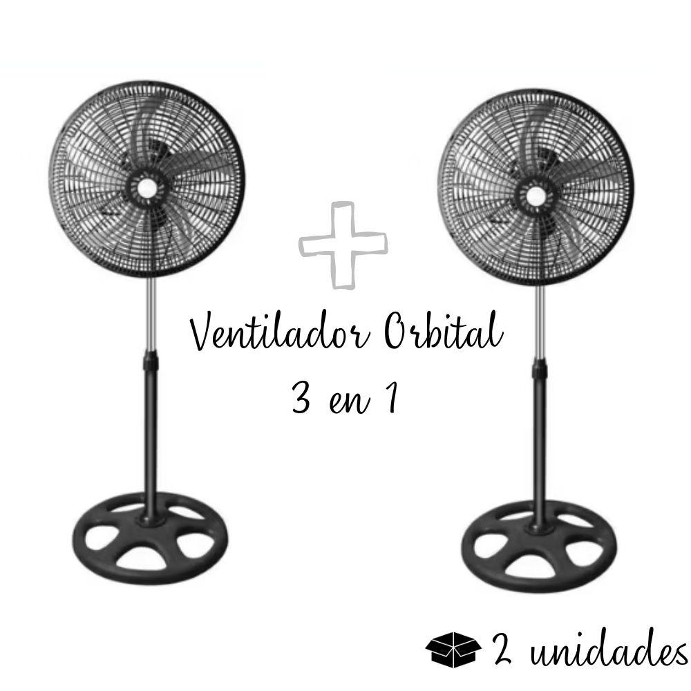 Ventilador Orbital de 5 aspas Malla Plastica -3 en 1 18"" X2 Unidades