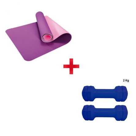 Yoga Mat Eco Friendly Doble Color + Mancuernas 2kg Yoga Mat Eco Friendly Doble Textura + Mancuernas 2kg Yoga Mat Eco Friendly Doble Color + Mancuernas 2kg Yoga Mat Eco Friendly Doble Textura + Mancuernas 2kg