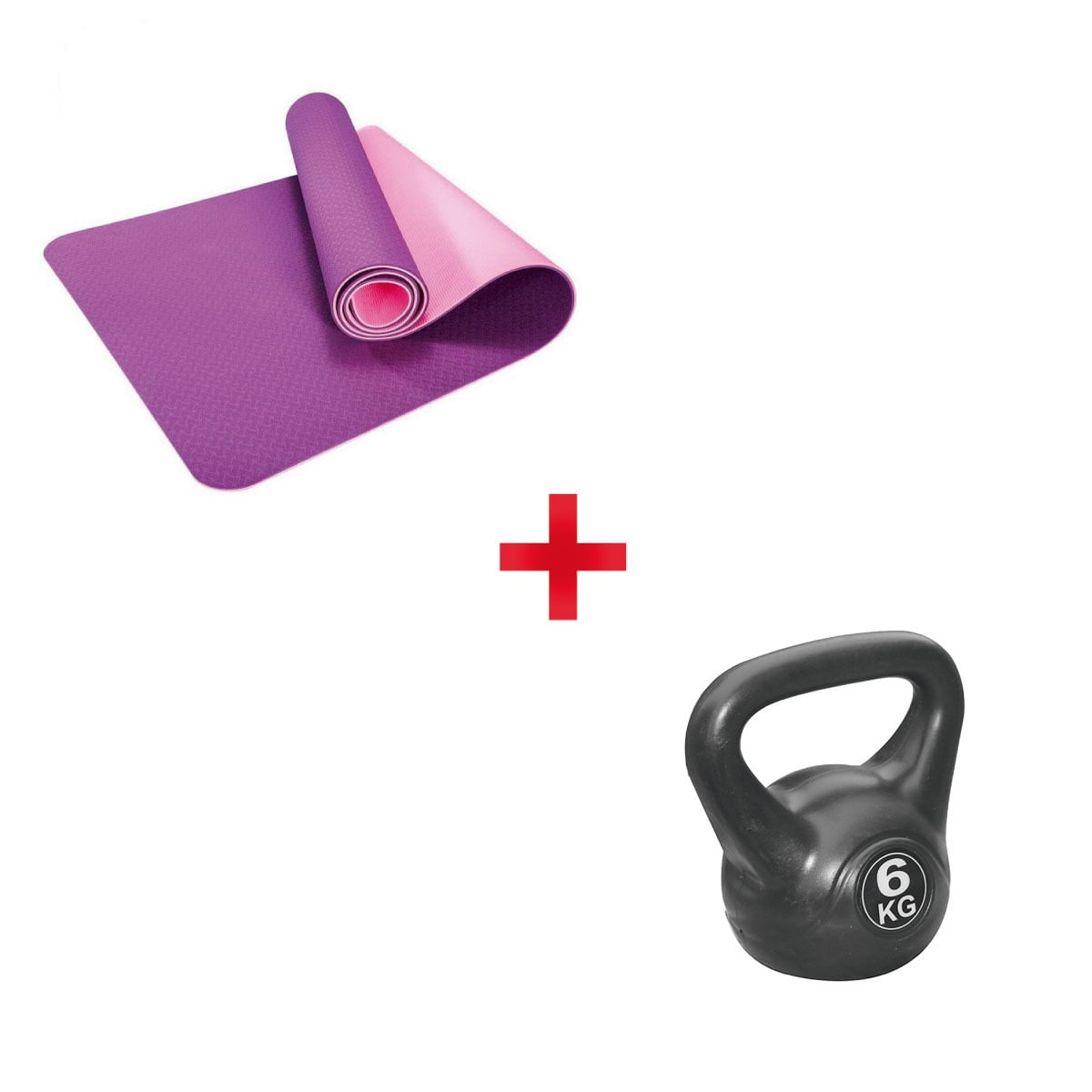 Yoga Mat Eco Friendly Doble Color + Pesa Rusa Negra 6kg