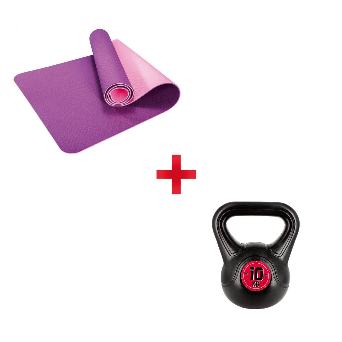 Yoga Mat Eco Friendly Doble Color + Pesa Rusa Negra 10kg