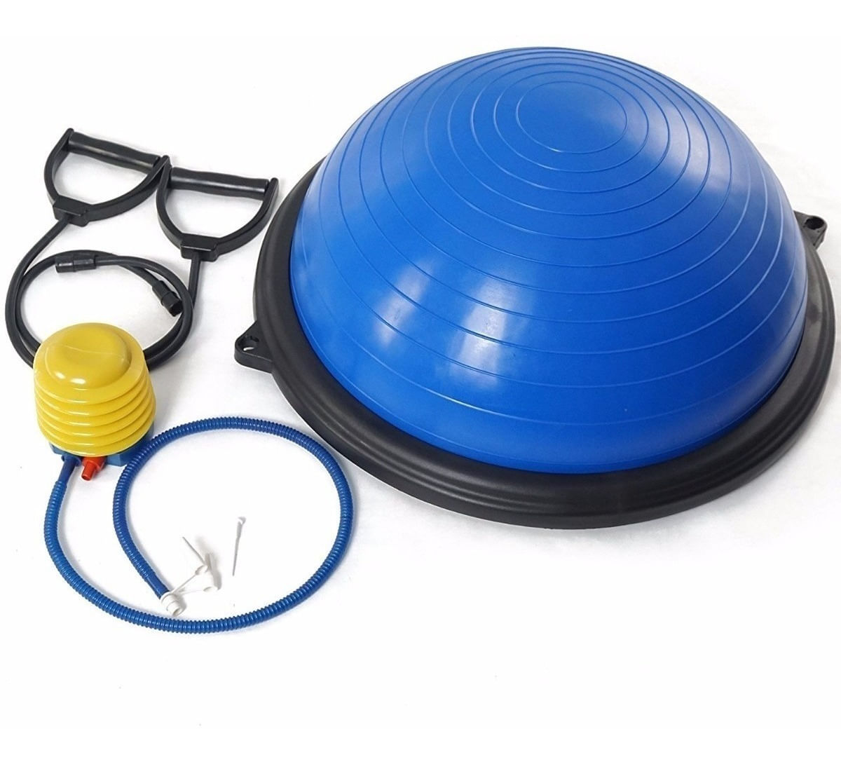 Pelota de Equilibrio Bosu + Ligas de Ejercicio + Inflador