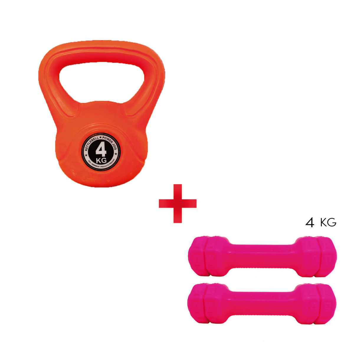 Pesa Rusa 4kg Anaranjado + Mancuernas 4kg