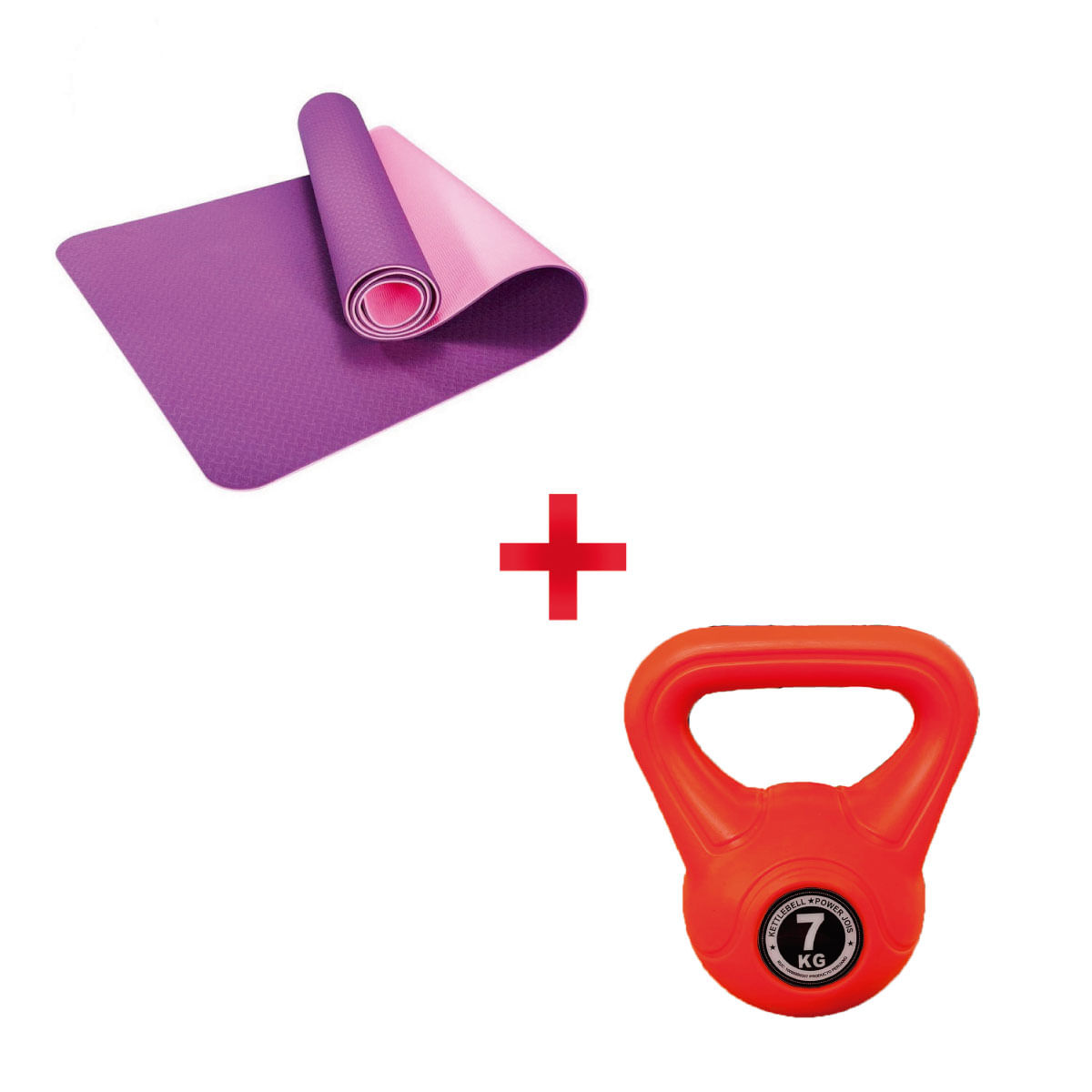 Yoga Mat Eco Friendly Doble Color + Pesa Rusa Naranja 7kg