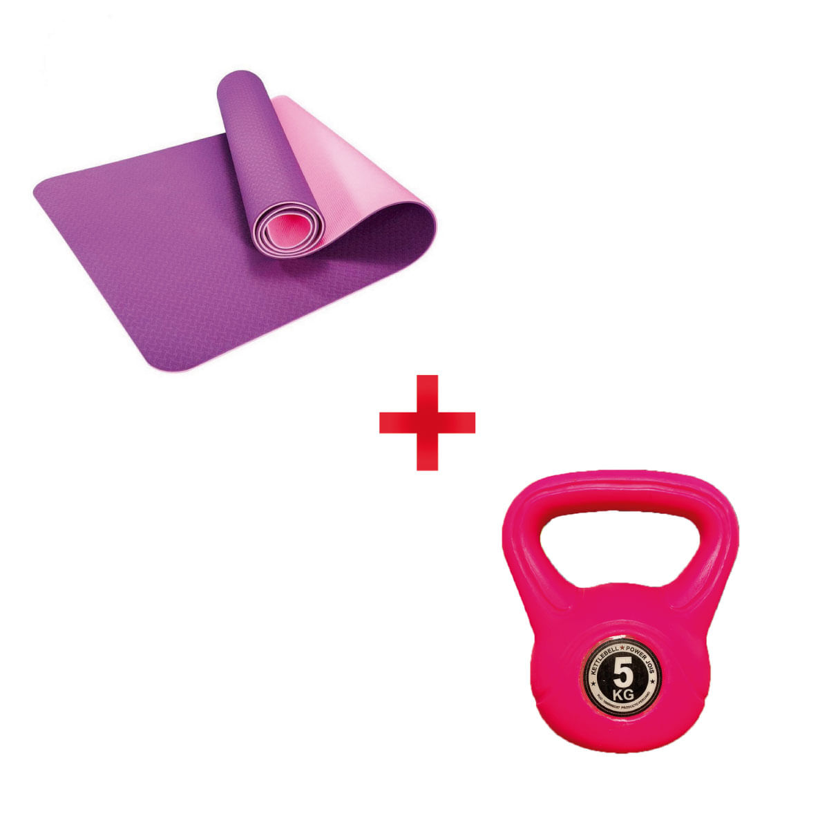 Yoga Mat Eco Friendly Doble Color + Pesa Rusa Rosada 5kg
