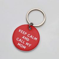 Placa de identificación perros gatos Keep Calm Mom Rojo