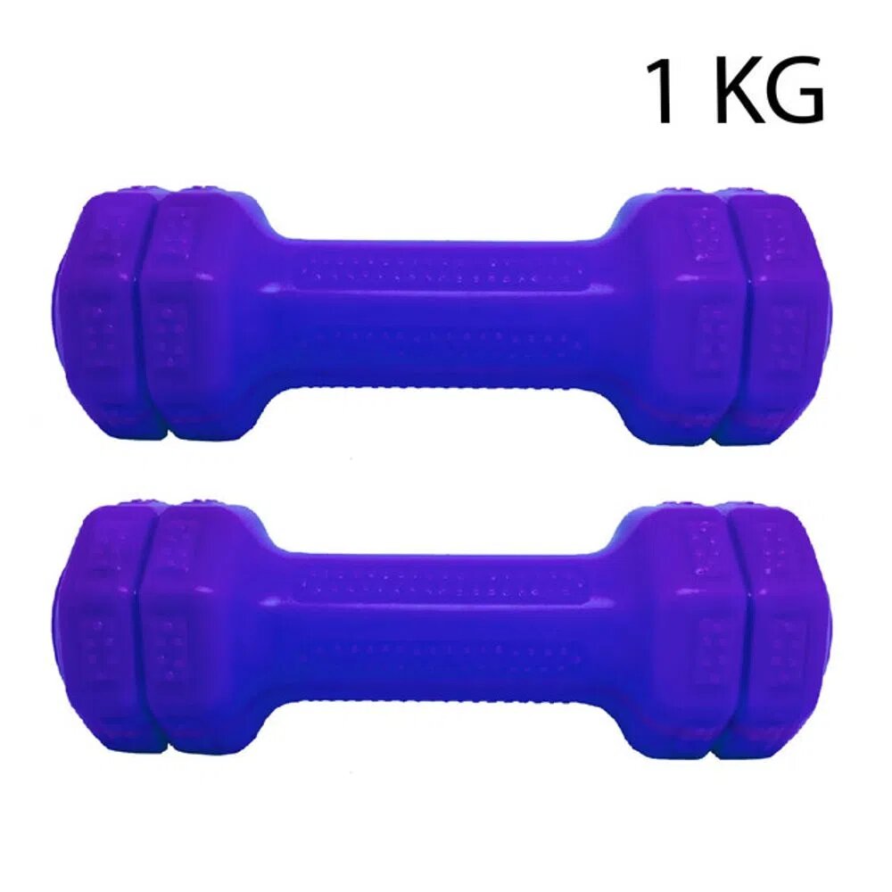 Par de Pesas Mancuernas Plastificadas De 1kg - Azul