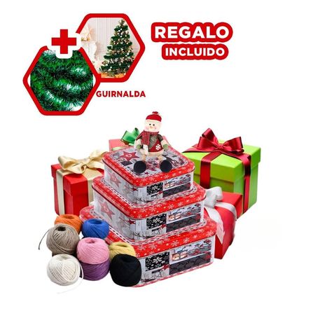Caja Versatil de 3pzs con Arboles y Botas Y+Guirnalda Nav. Caja Versatil de 3pzs con Arboles y Botas Y+Guirnalda Nav.