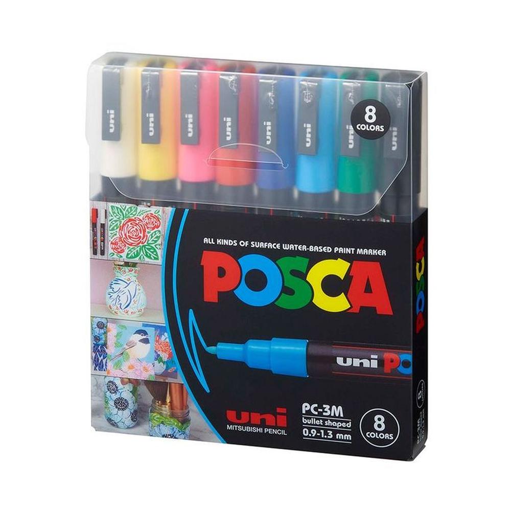 POSCA Pack PC-3M 8C Básico Nueva Presentación X8